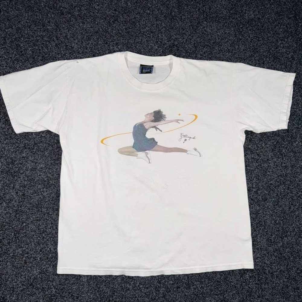 Vintage Kristi Yamaguchi Stars on Ice Graphic T-Shirt White Olympic Skater L